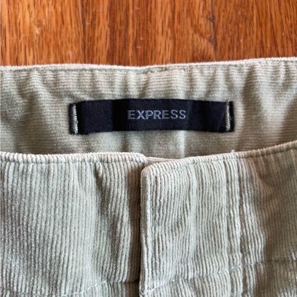 Corduroy Flared Light Green Pants - Picture 4 of 4
